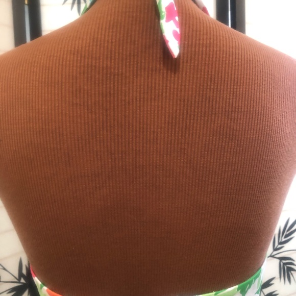 Chaps Summery Floral Halter Dress Size 12 Vintage Marilyn Monroe Halter Style - Picture 7 of 15